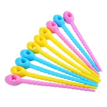 

50pcs Cable Tie Management Reusable Silicone Multifunctional Self Locking Kitchen Garden Clips Soft Wraps Organizer Tighten