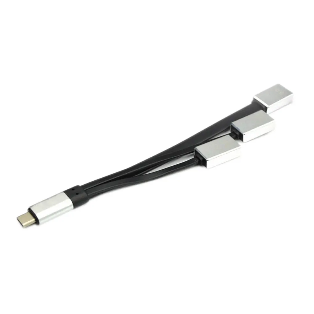 Black 3-в-1 Тип с разъемами типа c и USB ноутбук USB3.1 разветвитель кабеля Портативный адаптер Шнур-переходник - Цвет: Black