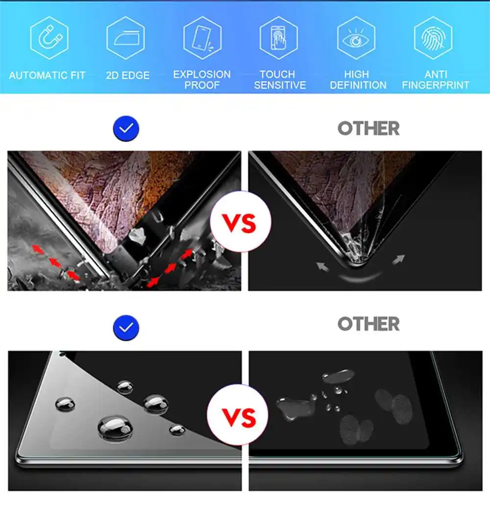 Anti-Burst Protective Tempered Glass For iPad Pro 12.9 2020 2021 2018 Screen Protector touch pens for ipads