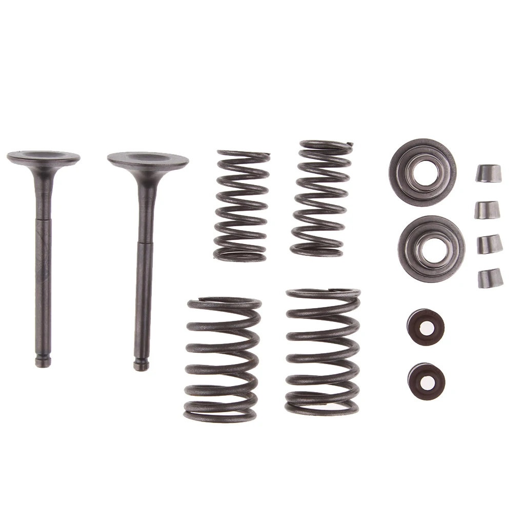Intake & Exhaust Valves Set with Valve Spring Assembly Kit for GY6 100cc Engine Chinese Scooter Moped  Go Kart