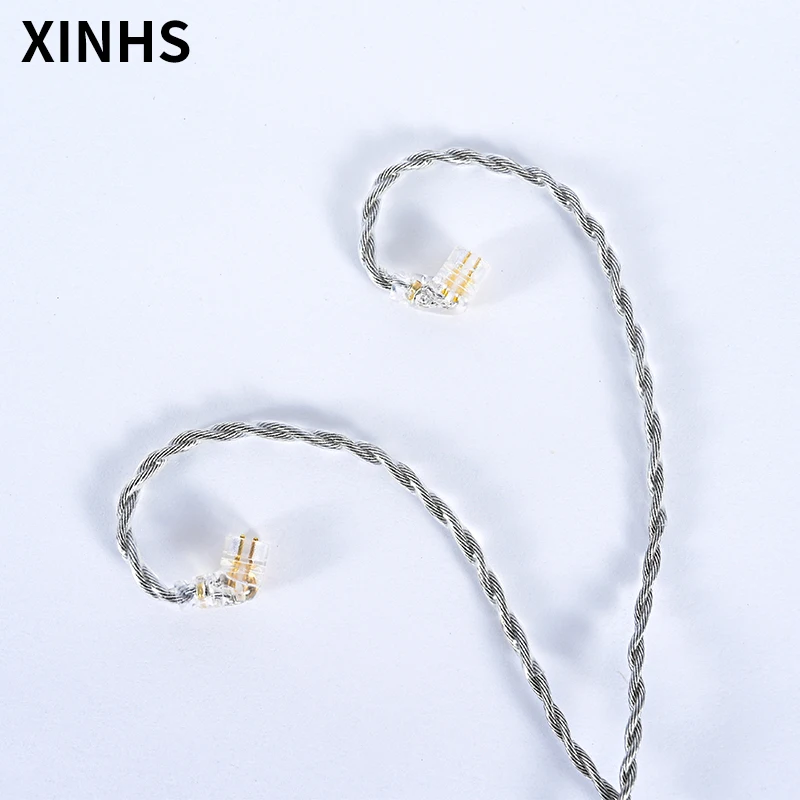 Banhado a Prata Fones de Ouvido Cabo de Atualização de Áudio Núcleos Grafeno Liga Mmcx 0.78mm 2 Pinos Substituição 4 Fio - Image 5