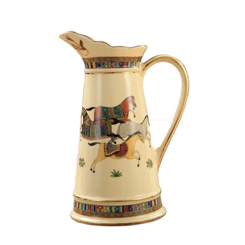 

1.5L Water Kettle Ceramic Coffee Kettle Tea Kettke Tabletop Vases For Flowers kitchen Water Kettles Office Household Decor Pot