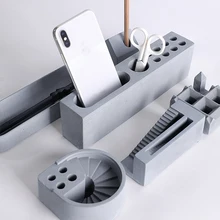  Multi-function Pen Container Holder Concrete Molds Penholder Plaster Silicone Mold For Desk Decor Cement Clay Mould 