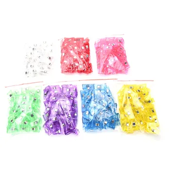 

50PCS 7Colors PVC Plastic Clips For Patchwork Sewing DIY Crafts, Quilt Quilting Clip Clover Wonder Clip 3.5*1.8cm