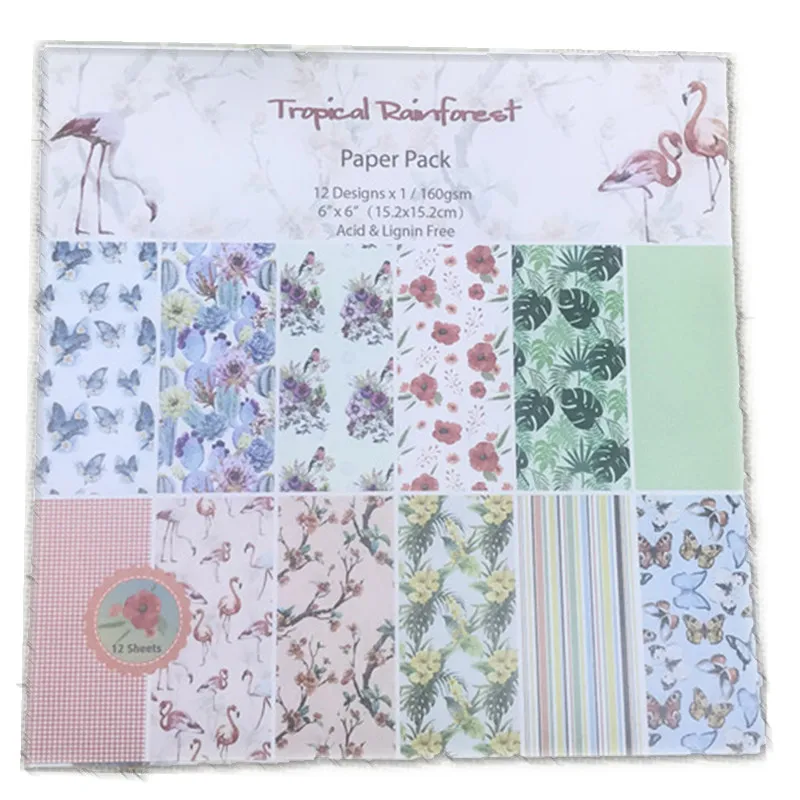 12Pcs/Lot Blue Butterfly Retro Material Papers DIY Scrapbooking Album