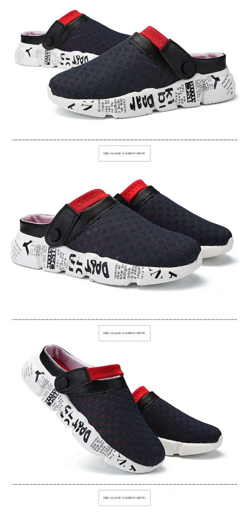 Comfort Men Shoes Casual Big Size Men's Home Slippers Fashion Mesh Soft Summer Sandals Crock Fishing Quick-drying Man Slipper B1