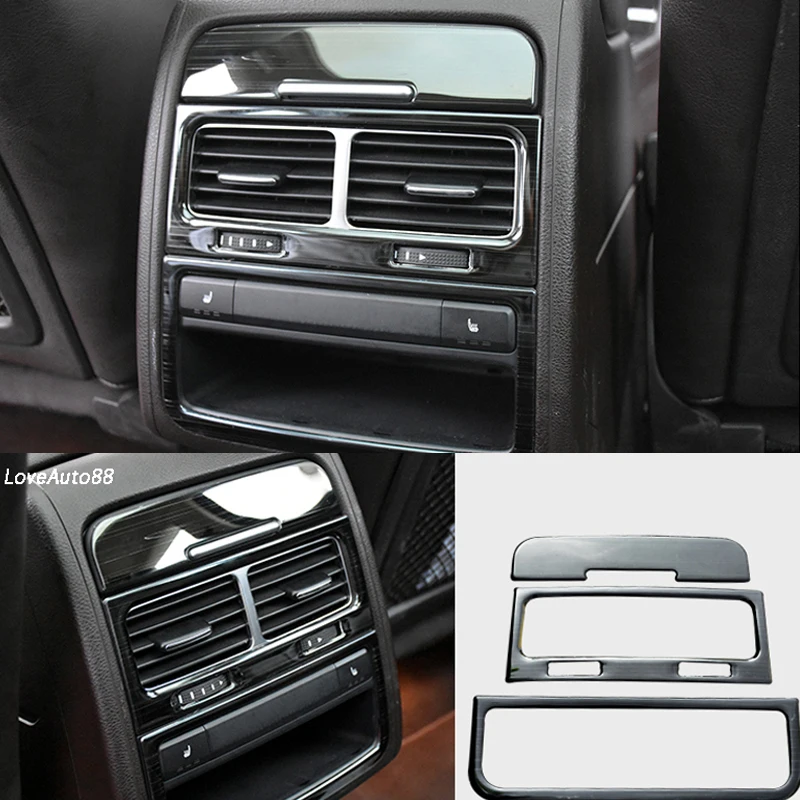 Задняя выхлопная декоративная рамка выпускного отверстия хромированные наклейки для автомобиля интерьер центральный подлокотник коробка для Volkswagen VW Touareg 2011