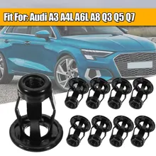 

10PCS Car Metal Screw Base Clamp Trunk Nuts Front Rear License Plate Fastener Clips Fit for Audi A3 A4L A6L A8 Q3 Q5 Q7