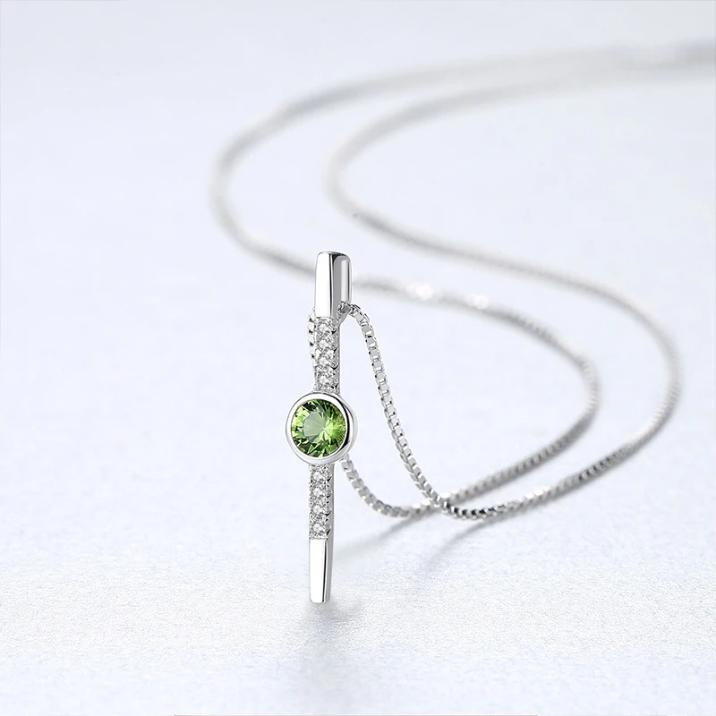 DOTEFFIL New Design High-quality 925 Sterling Silver Pendant Necklace for Women Party Luxury CZ Exquisite Collares Green Jewelry