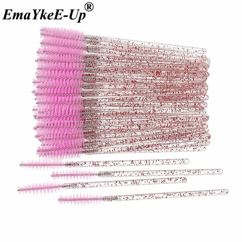 Crystal Pink 50 шт Женские Модные кисти для ресниц, одноразовые кисти для макияжа, Хрустальные кисти для бровей/ресниц/туши для ресниц, кисти для ресниц - Цвет: Crystal Pink