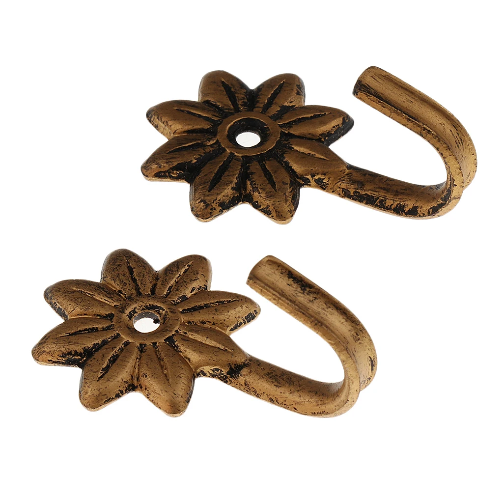 2x Vintage Curtain Hold Back Hook Accessories Window Treatment Hardware Ornament