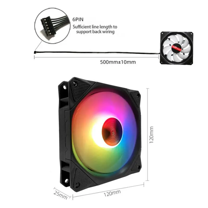ПК настольный компьютер кулер бесшумный вентилятор чехол RGB Mute волшебное изменение цвета с контроллером