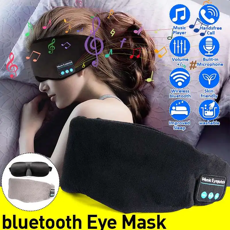 Upgraded HIFI bluetooth 5 0 Wireless Stereo Earphone 3D Sleep Mask Headband Sleep Soft Earphones Sleeping Eye Mask Music Headset