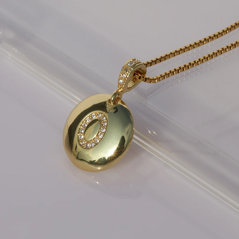 Hot Sale A-Z 26 Initials Name Necklace Micro Pave CZ Alphabet Letter Pendant Gold Necklaces Women Charm Chain Jewelry Girl Gift