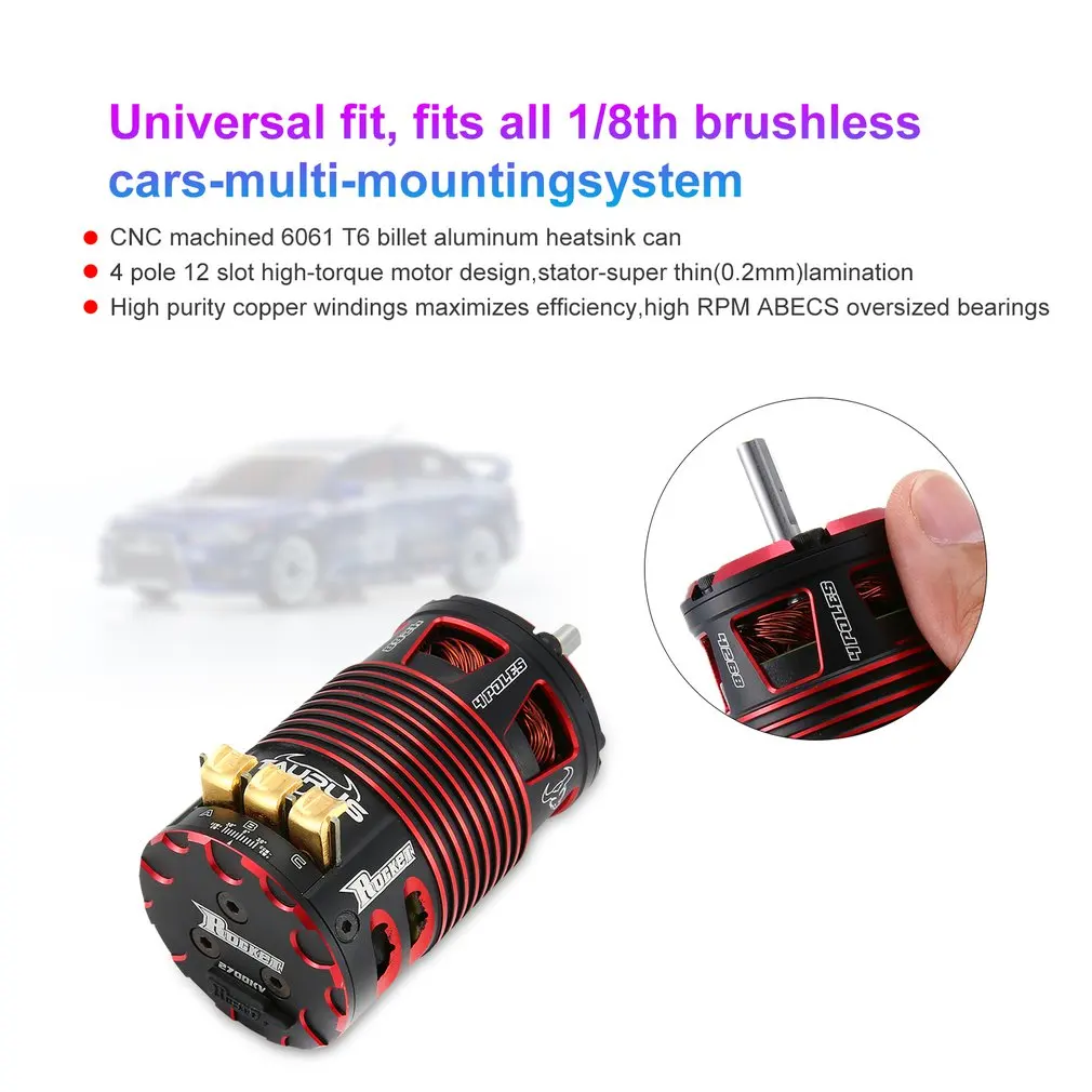 US $63.00 Rocket 4268 4274 V2 2700KV 2450KV 2150KV 1700KV 2200KV 1950KV Sensored Brushless Motor for 18 RC Onroad Offroad Car
