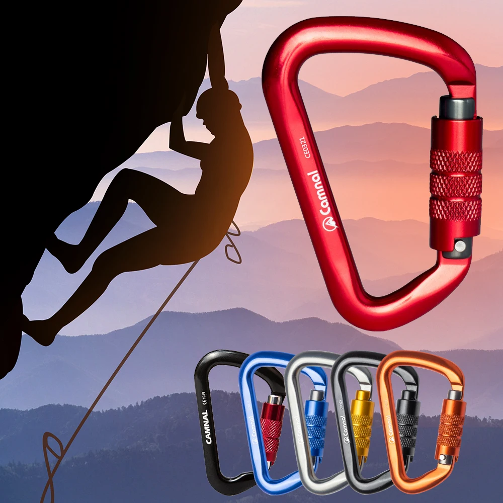 Ultralight 28KN Wire Gate Spring Snap D Carabiner Rock Climbing Caving Karabiner