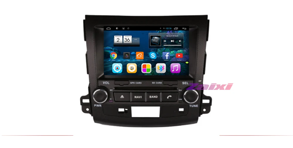 Cheap ZaiXi Car Android System 1080P IPS LCD Screen For Mitsubishi Outlander 2006~2012 Car Radio Player GPS Navigation BT WiFi AUX 1