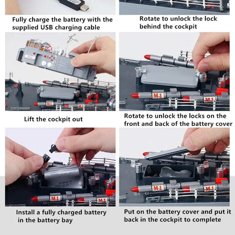 Электрический RC военный корабль игрушка модель большой размер высокая симуляция
