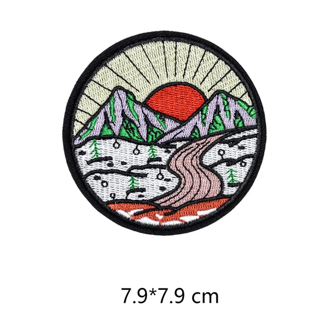 Scenery Sun Cute Iron On Patches For Clothes Handmade Sewing Patterns Embroidered Applique Patch On Clothes Stickers Vintage 9