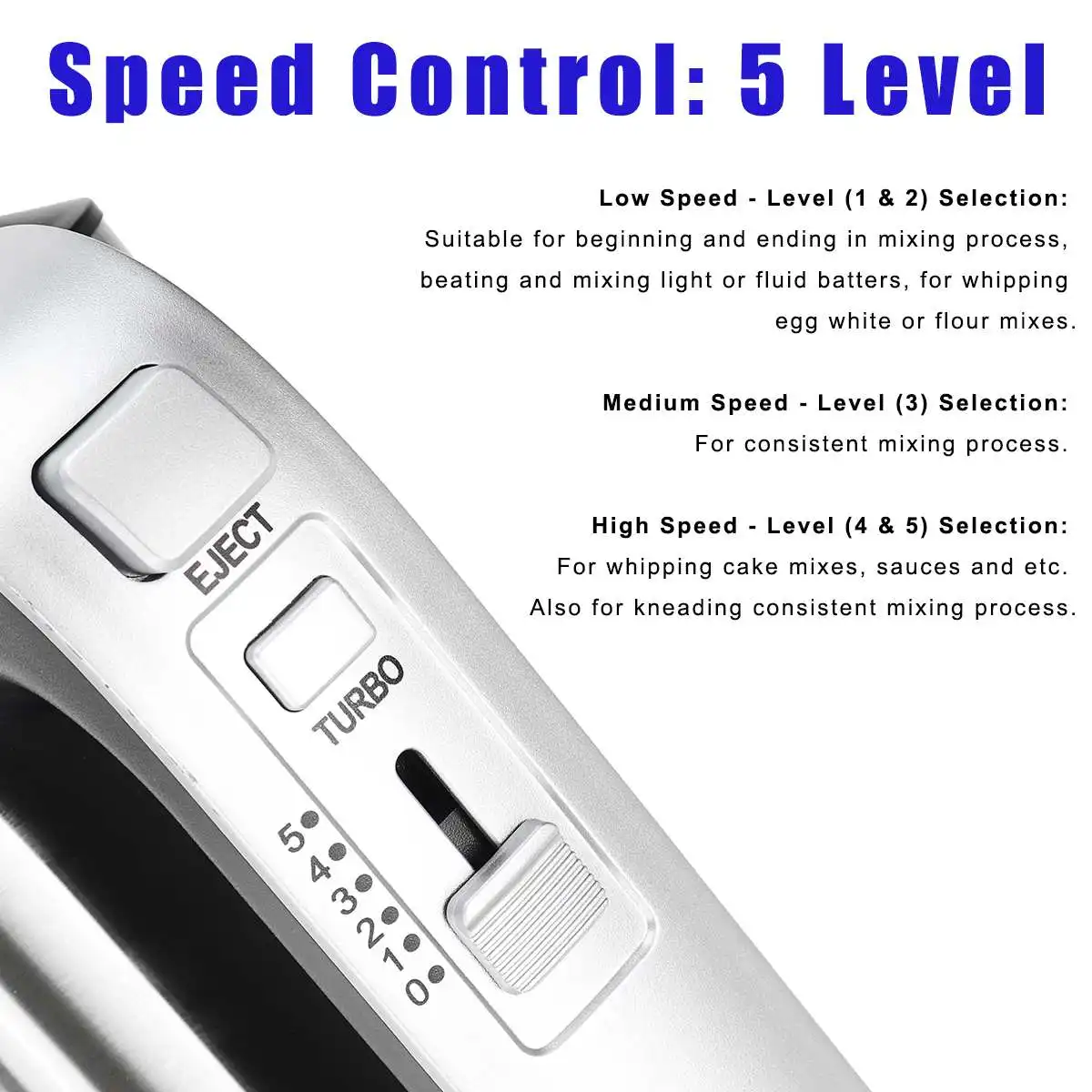 300W Multifunctional Dough Mixer Household Electric Food Mixer 3L 5-Speed Cream Cake Bread Stand Kitchen Food Mixer Blender