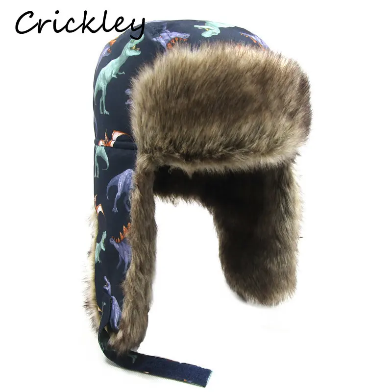 New Warm Hat Russian Ski Hat Plush Earmuffs Padded Flat Cap Windproof Chrismas