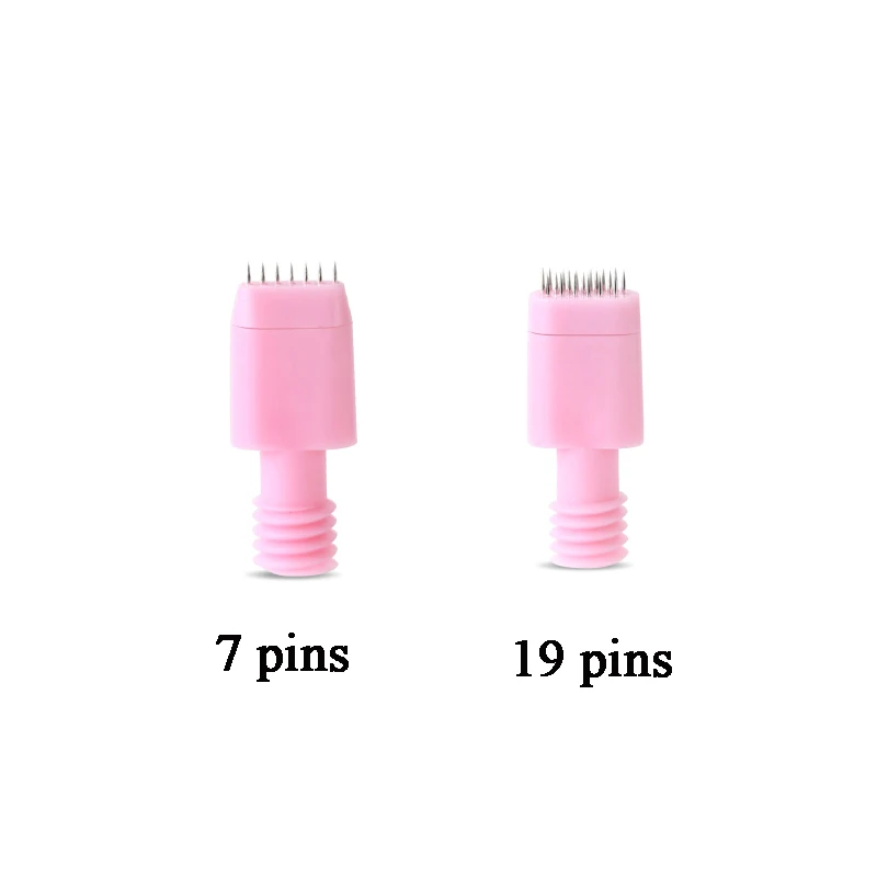 

5pair Permanent Makeup Accessories Pink Microblading Needles 7pins 19pins Sterilized Tattoo Blade for Microblading Manual Pen