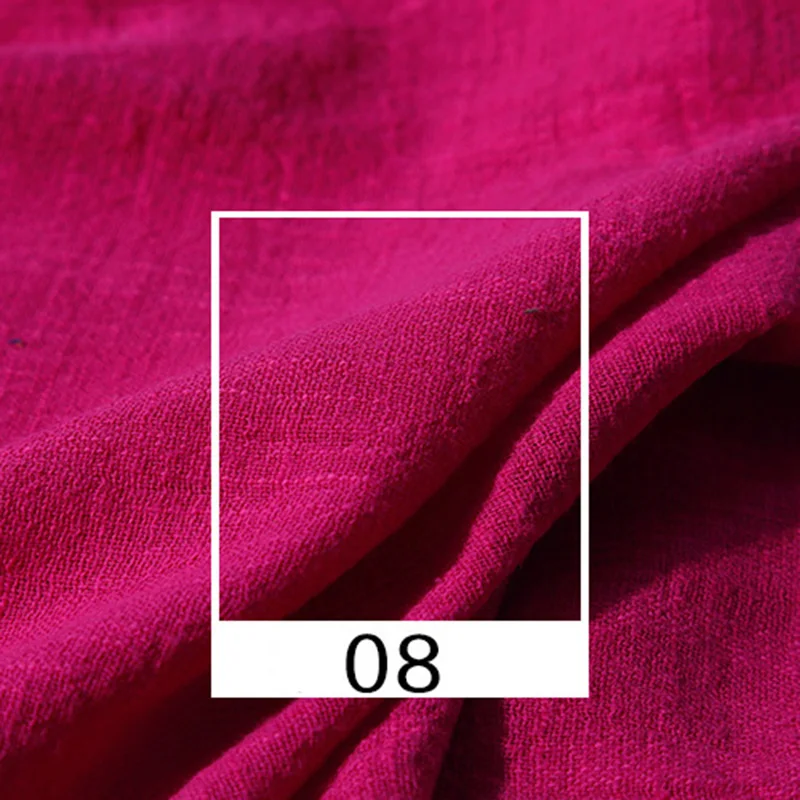 50X130 см мягкая льняная хлопчатобумажная ткань органический материал чистый натуральный лен для шитья DIY Одежда ручной работы Лоскутная Ткань - Цвет: Rose red