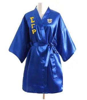 

Sorority Fraternity Loose SIGMA GAMMA RHO Silk Bathrobe Lace Satin SGR Clothes Robe