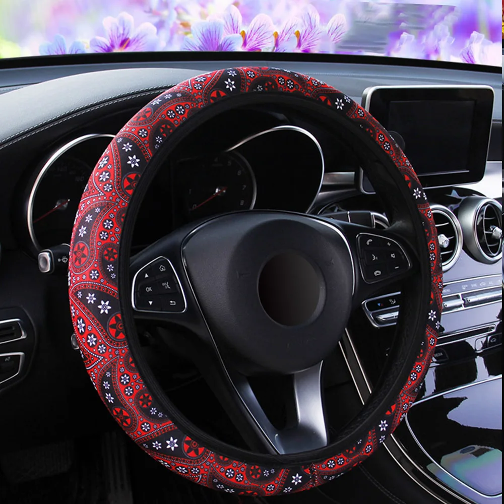 red steering wheel cover