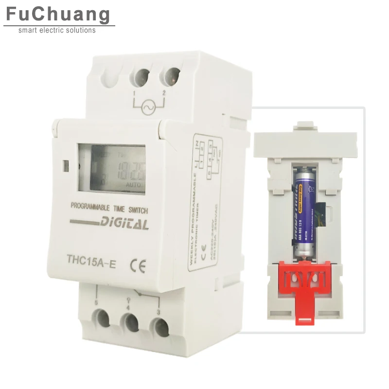 

New Timer Switch THC15A-E 5000W 30A update at the base of Timer relay THC15A extending standby time up to one year without power