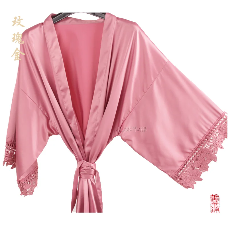dusky rose Платье подружки невесты, матовый Атласный халат, шелковый халат, кружевной халат, свадебное платье, свадебное праздничное платье A9007 - Цвет: dusky rose