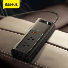Baseus 150 واط سيارة العاكس تيار مستمر 12 فولت إلى التيار المتناوب 110 فولت السيارات السلطة Inversor USB نوع C شاحن سريع للسيارة محول الطاقة
