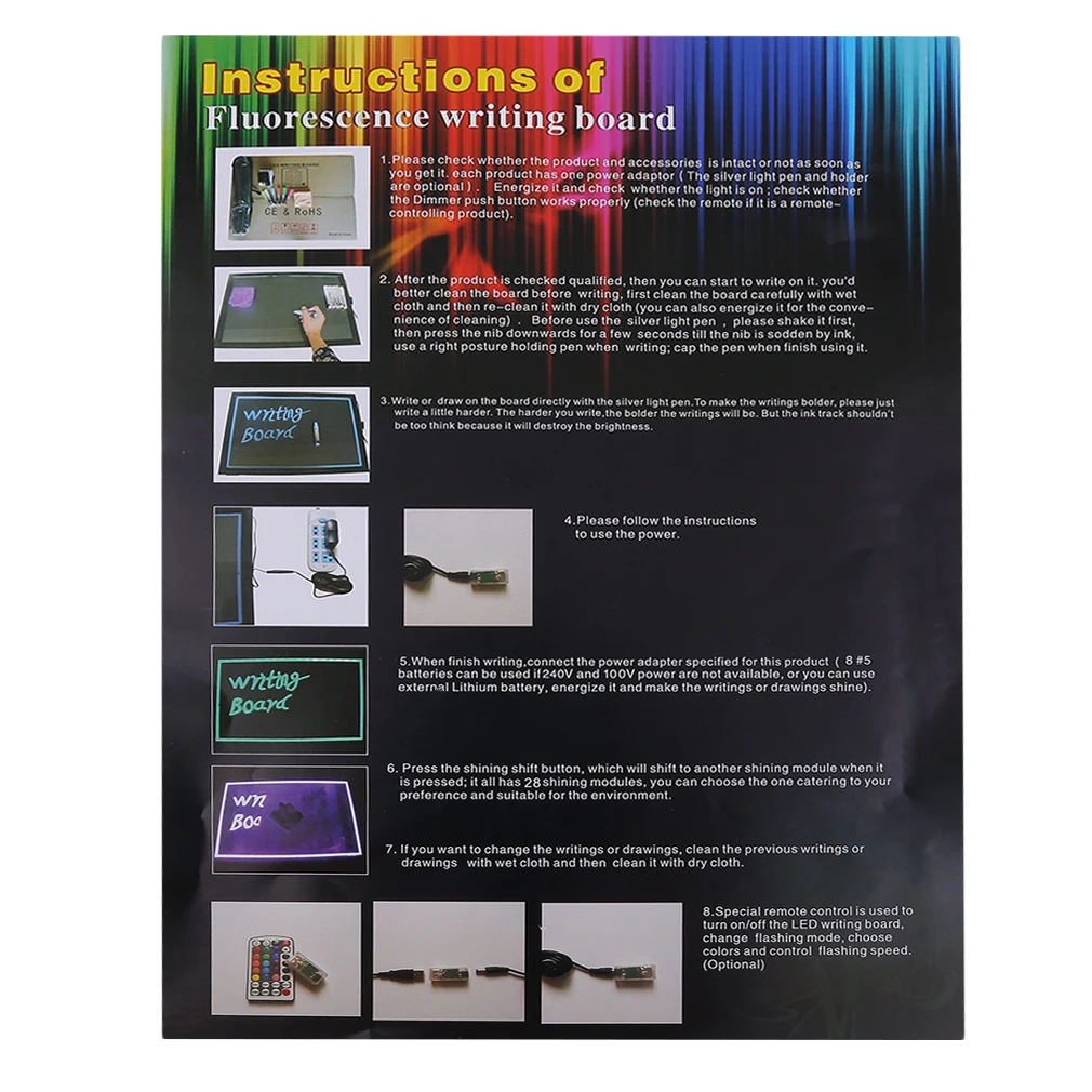 16X24 inch easy to write flashing LED decorative sign board set shop activity board holiday atmosphere