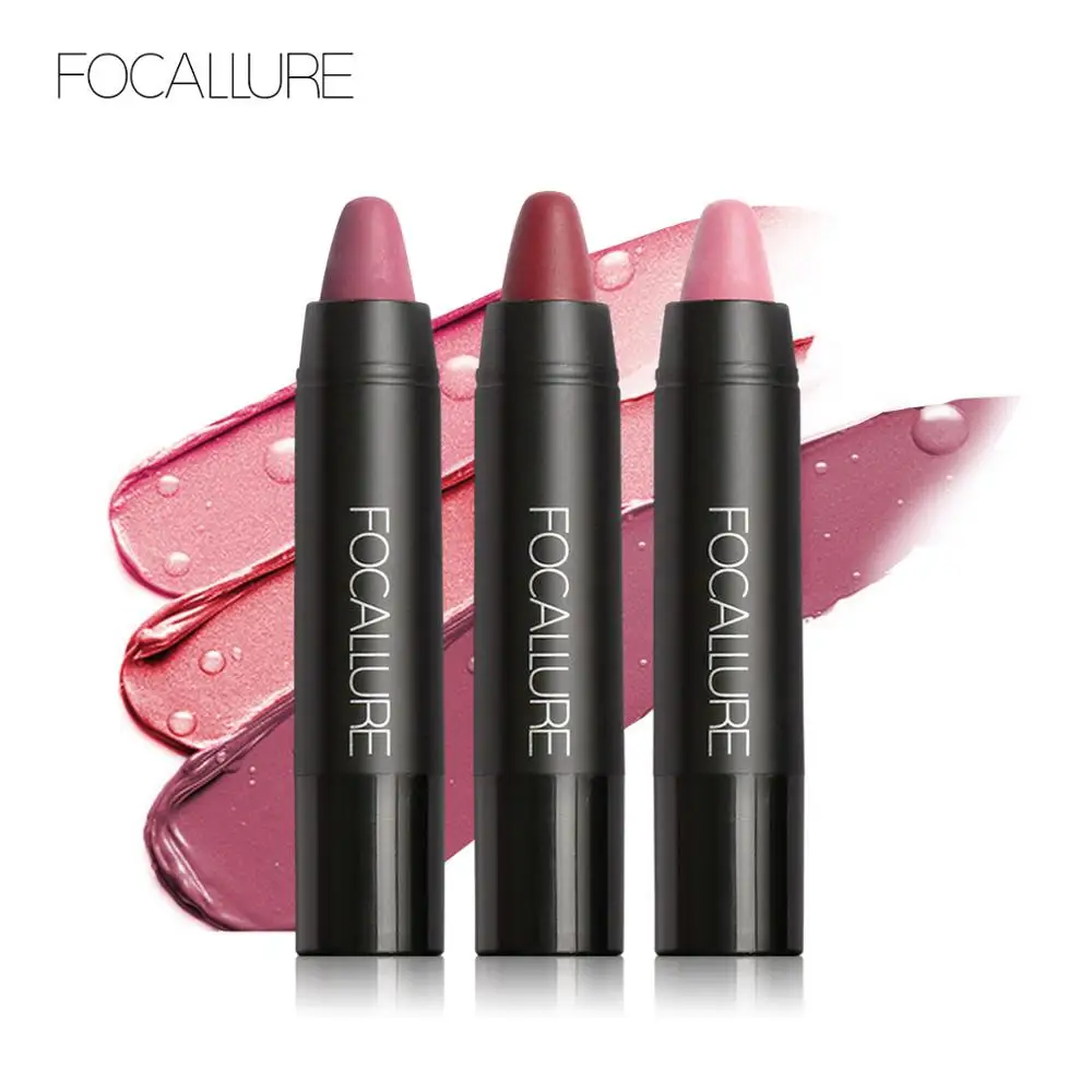 Focallure 3 шт. матовые карандаши для помады водостойкий пигмент макияжа губная