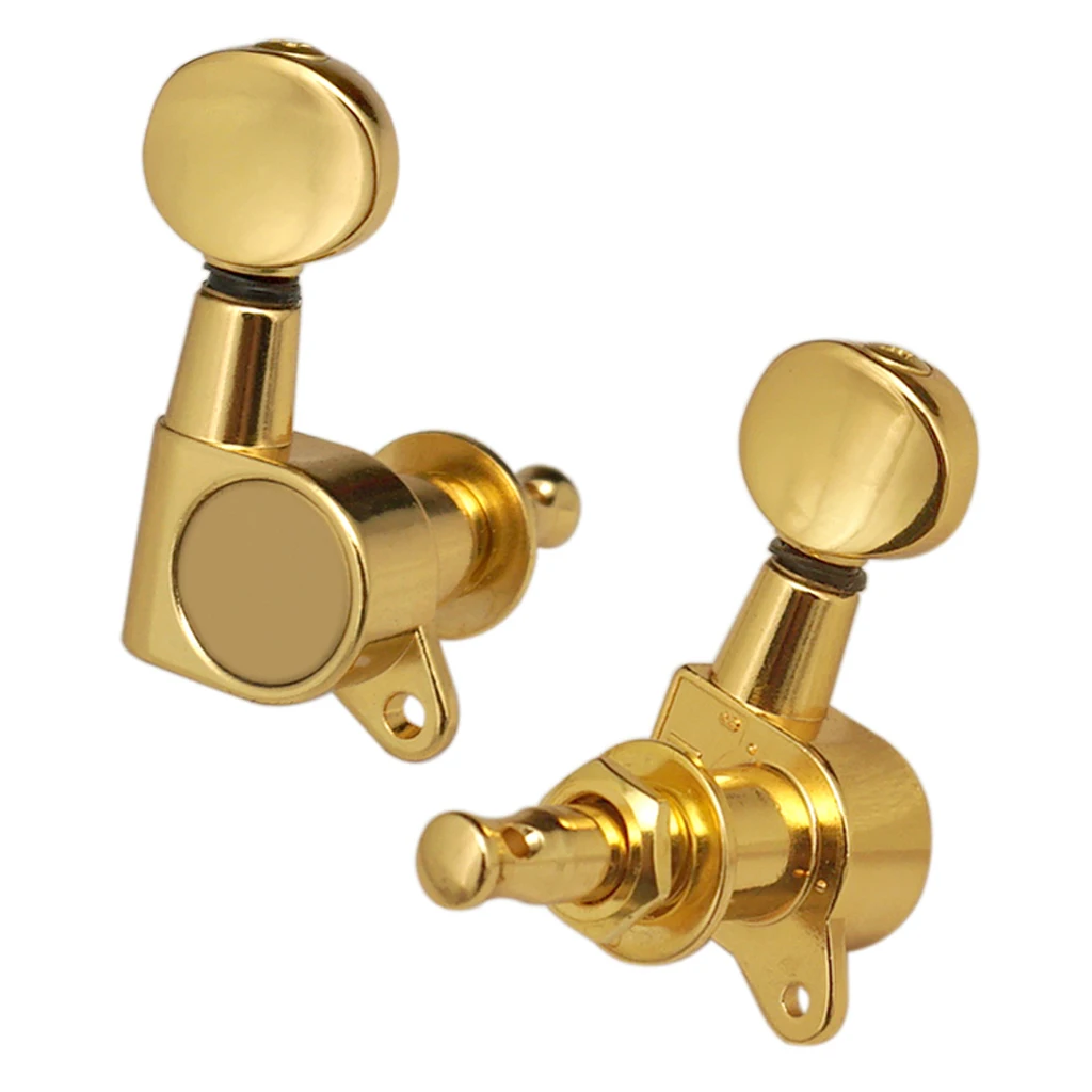 6 pieces Right Left Hand Guitar Tuners Tuning Keys Pegs for Acoustic Guitar Replacement 3R3L Gold