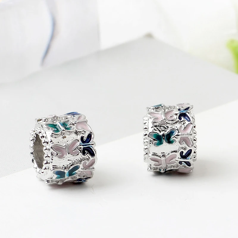 CUTEECO новые красочные бабочки эмаль DIY Бусины Подходит Pandora Весенняя серия браслет для женщин ювелирные аксессуары
