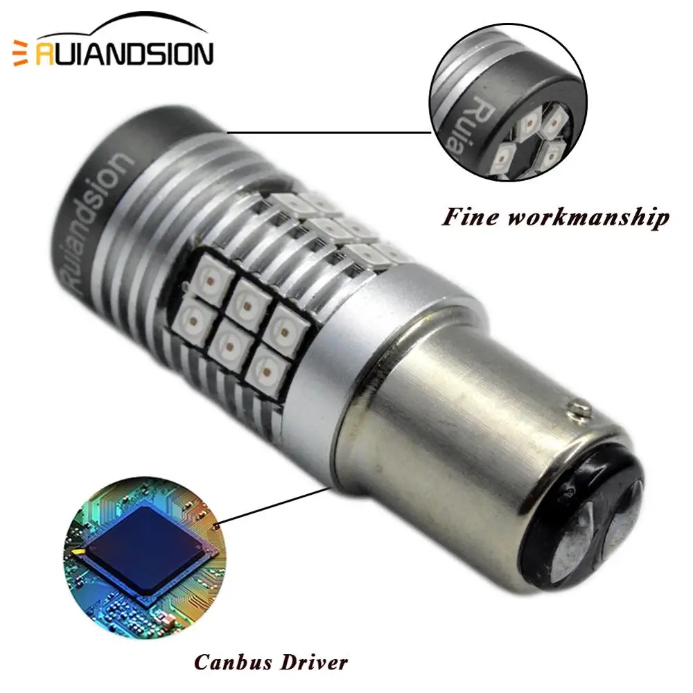 Светодиодный Canbus BAZ15D BAY15D 2 шт. 0 64 А 8 Вт 1157 P21/5 R5W белые красные стоп сигналы лампа