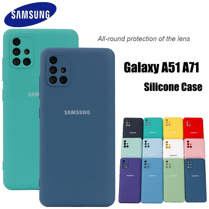 Samsung Galaxy A51 A71 Liquid Silicone Case Soft Silky For A 71 51 4G High Quality Soft-Touch Back Protective Cover | Мобильные