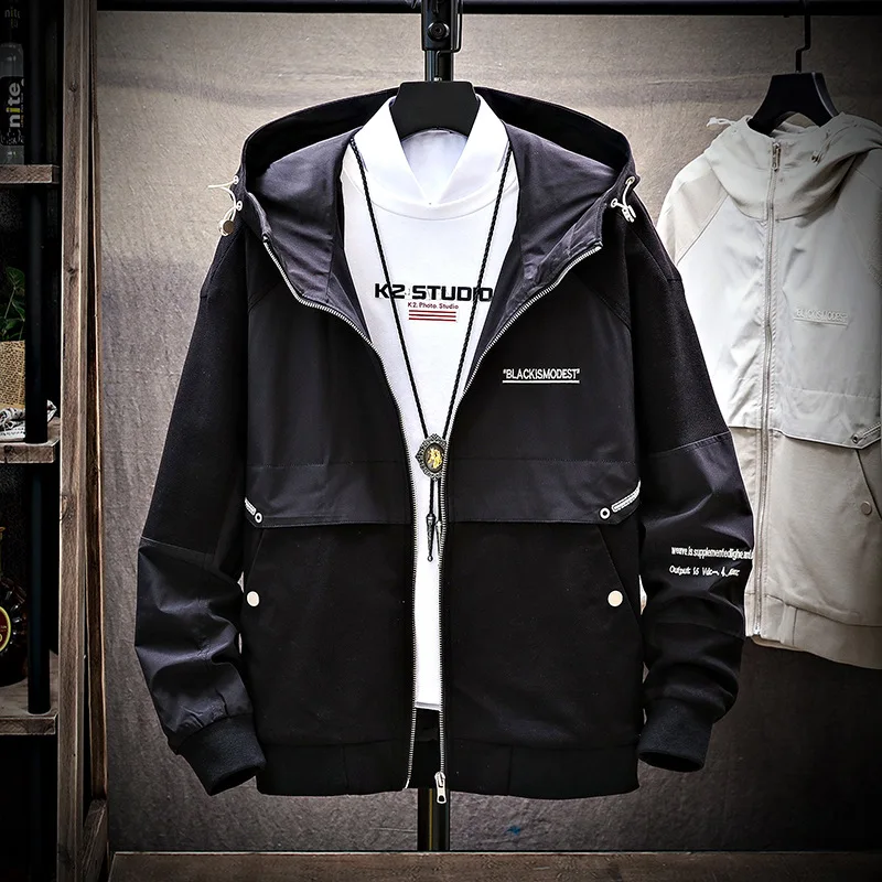 

19208 # Men Autumn 2019 New Style Popular Coat Spring And Autumn Korean-style Trend Workwear Hooded on Clothes Fashion