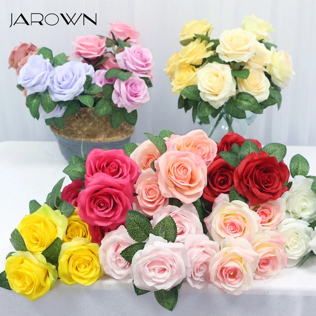 1PCS Rose Artificial Flowers Real Touch Bouquet Fake Flowers Decoration for  Wedding Supplies Home Decor Valentines