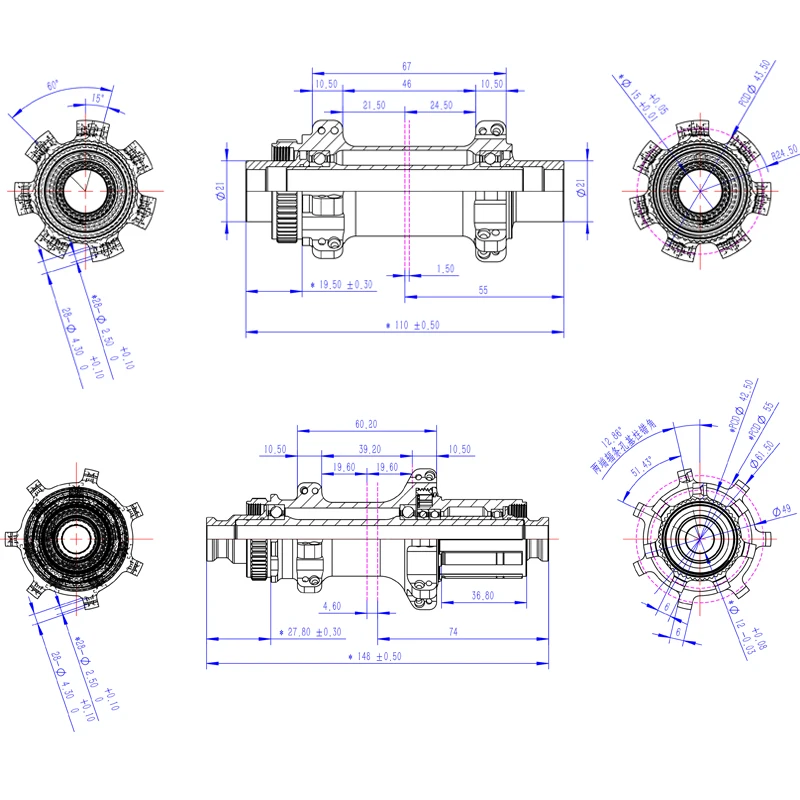 ARC Meningkatkan Hub Pusat Kunci 6 Pawls 72 Kali Klik, Rem ...