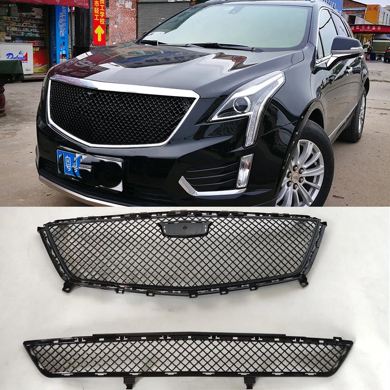 Per Cadillac Xt5 Racing Grill 2018-2020 V Style Abs Nero Paraurti Anteriore Mesh Guard Accessori Per Auto Senza Telaio