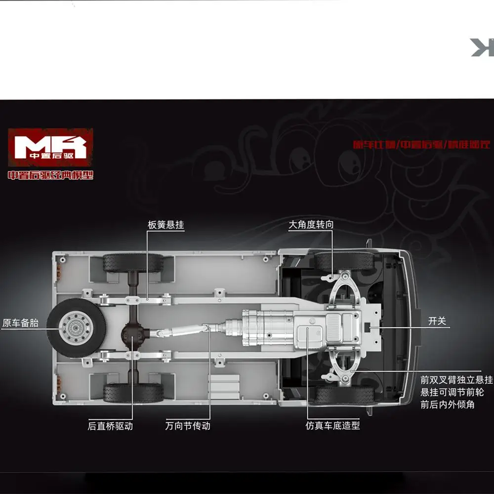 WPL D12 1/10 4WD RC автомобиль симулятор дрейф грузовик матовый 260 Мотор для скалолазания