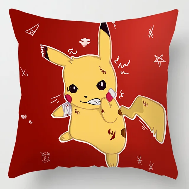 45x45cm Pokemon Pikachu Pillow Case Japanese Cartoon Anime Throw Pillows Covers Decorative For Home Outside Pillow Covers Cushion Cover Aliexpress
