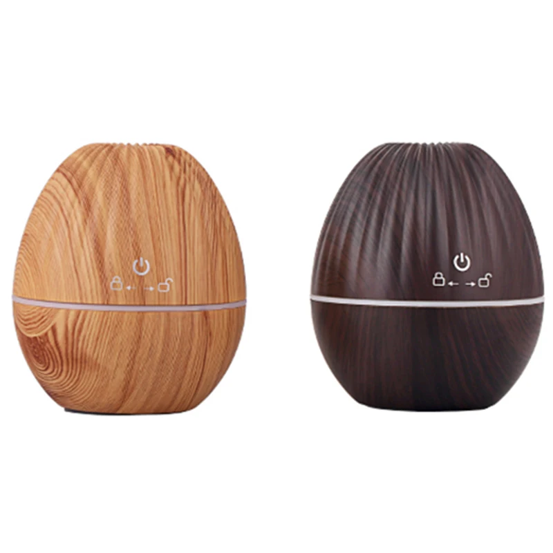 130ML Rugby USB Wood Grain Essential Oil Diffuser Ultrasonic Humidifier Home Aromatherapy Aroma Atomizer with LED