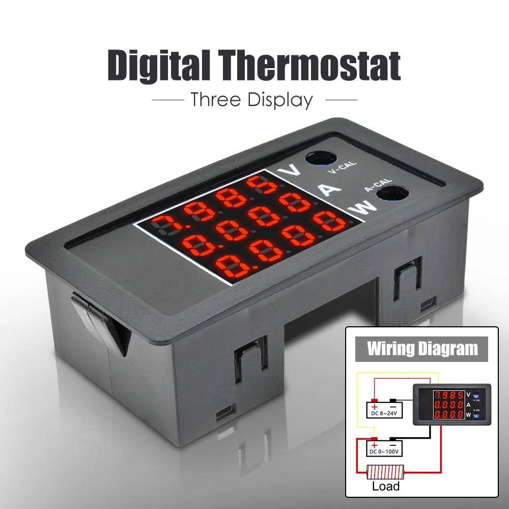 Вольтметр Амперметр Мощность метров тестер DC 100V 10A 1000W 4-разрядный цифровой Дисплей высокой точности Напряжение ток Мощность метр
