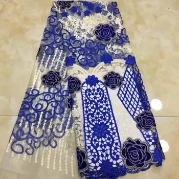 

Very soft Blue velvet Latest African Cord Lace Fabrics High Quality 2019 Nigerian Lace Fabric For Wedding African Lace Fabric