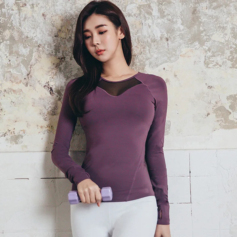 

Fitness Clothing Women's Long-Sleeve Yoga Clothes New Style Autumn And Winter Korean-style Athletic T-shirt Elegant Tailor Netwo