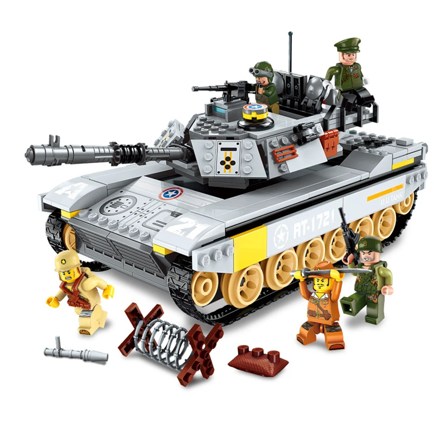 

ENLIGHTEN 1721 Military Tank Sea Force Overload Soldiers Building Blocks Brick Compatible Playmobil Toys