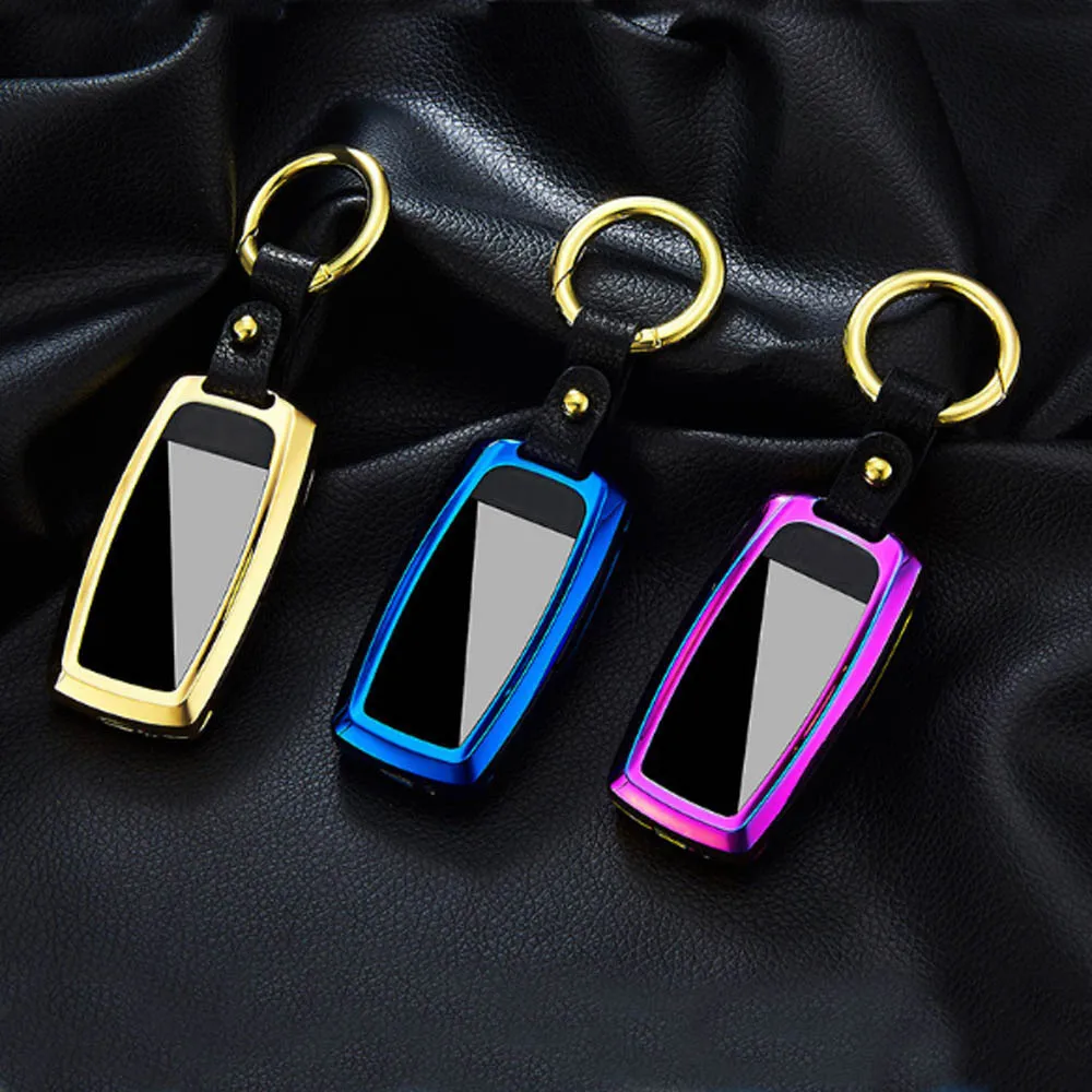 USB Зажигалка освещение светодиодный экран Ключ Пряжка